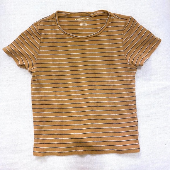 American Eagle Striped Cropped Tee - Picture 2 of 6